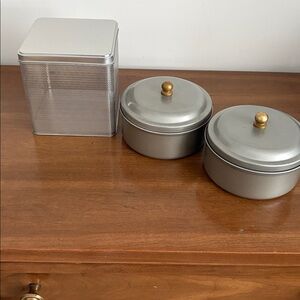 3 metal containers